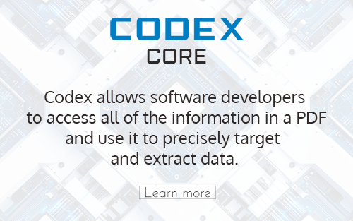 Codex allows software developers to access all of the information in a PDF and use it to precisely target and extract data.